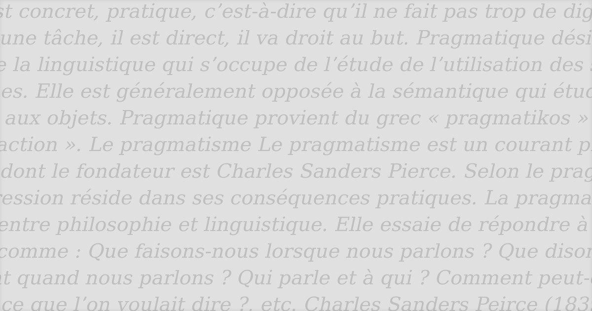Définition de pragmatique Definitions360